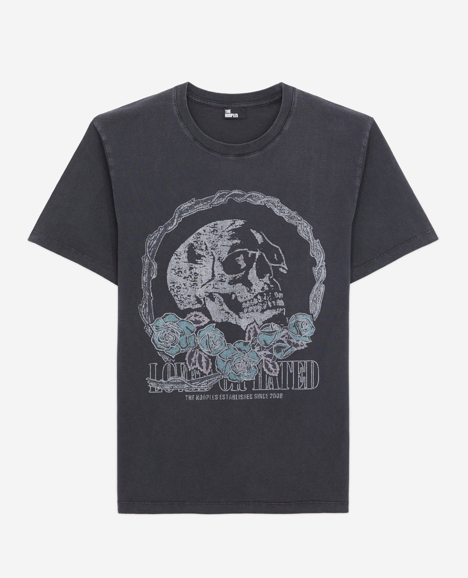 T-Shirt With Vintage Skull Serigraphy | Men | Black Washed