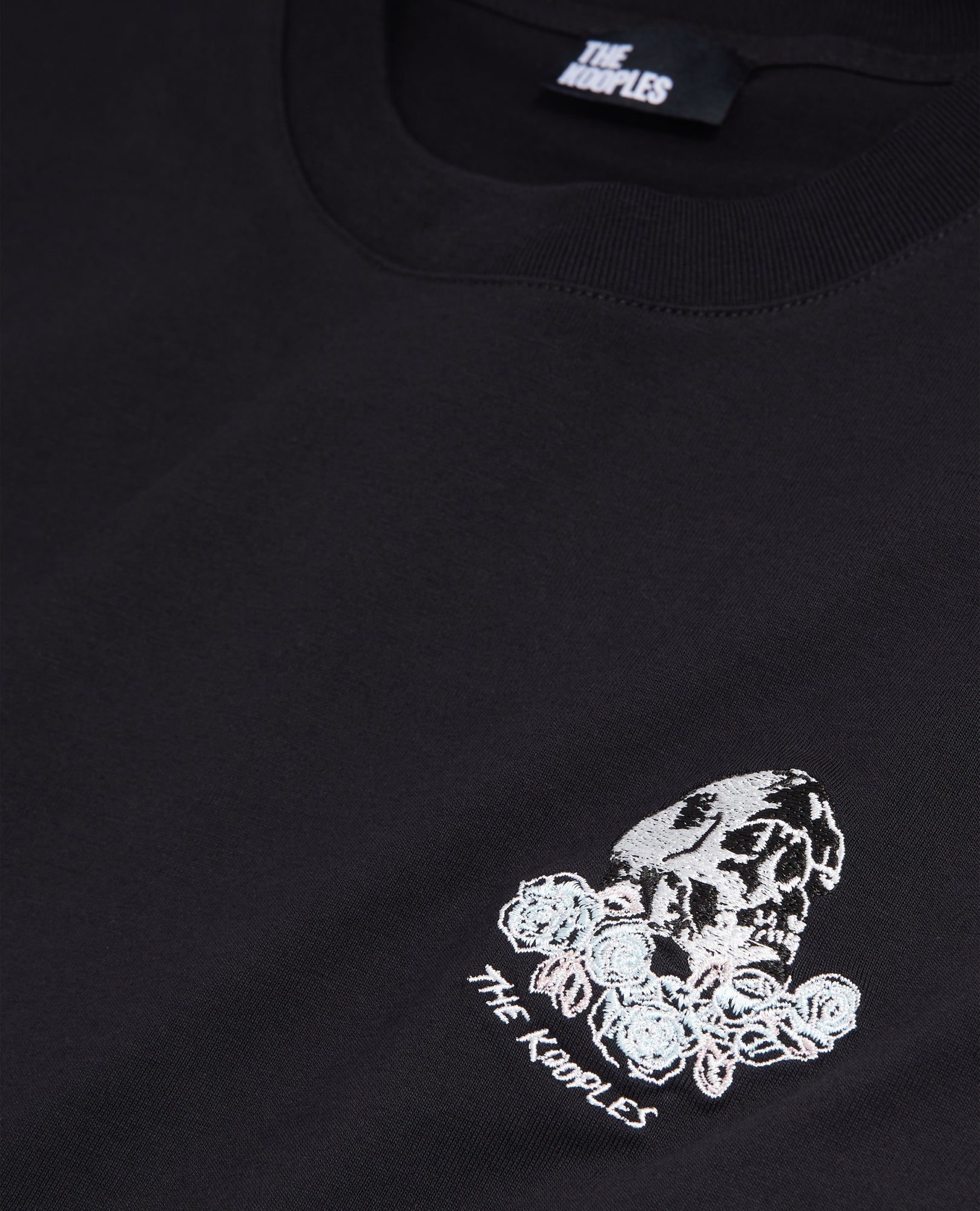 T-Shirt With Vintage Skull Embroidery | Men | Black