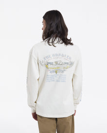 White Cotton Printed T-Shirt W/ Long Sleeves | Men | Ecru