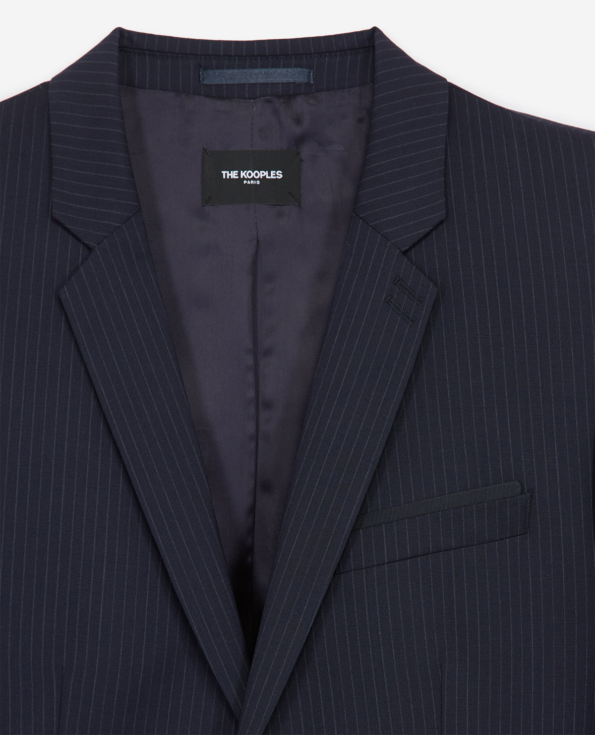 Blue Wool Formal Jacket With Stripes | Men | Navy