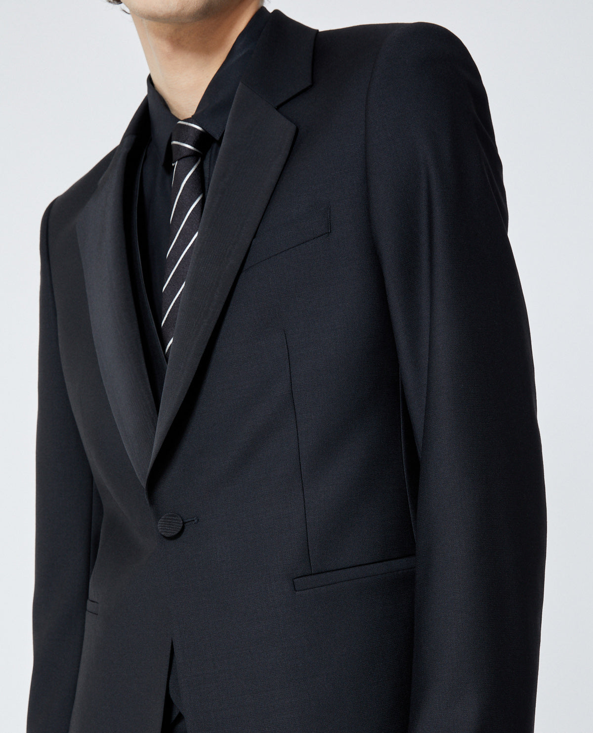 Fitted Tuxedo Jacket In Wool | Men | Black