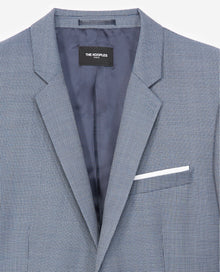 Formal Light Jacket With Check Motif | Men | Blue Black