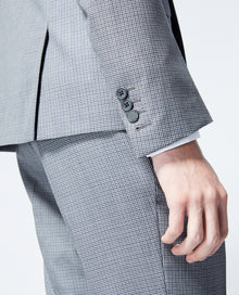 Gray Wool Jacket With Houndstooth Motif | Men | Grey