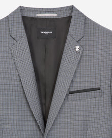 Gray Wool Jacket With Houndstooth Motif | Men | Grey