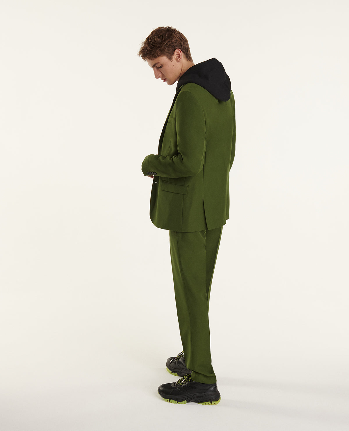 Green Wool Suit Jacket | Men | Khaki