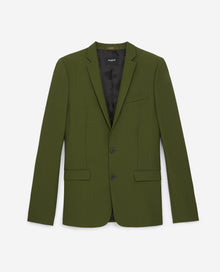 Green Wool Suit Jacket | Men | Khaki