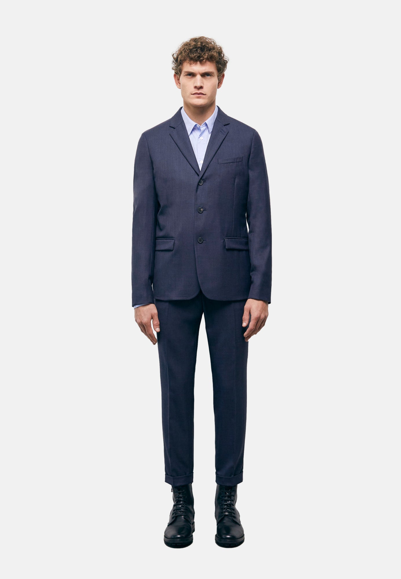 Wool Suit Jacket | Men | Navy Blue