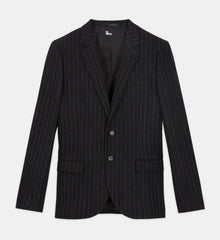 Striped Suit Jacket | Men | Black x White