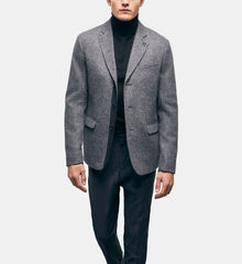 Gray Patterned Wool Jacket | Men | Grey