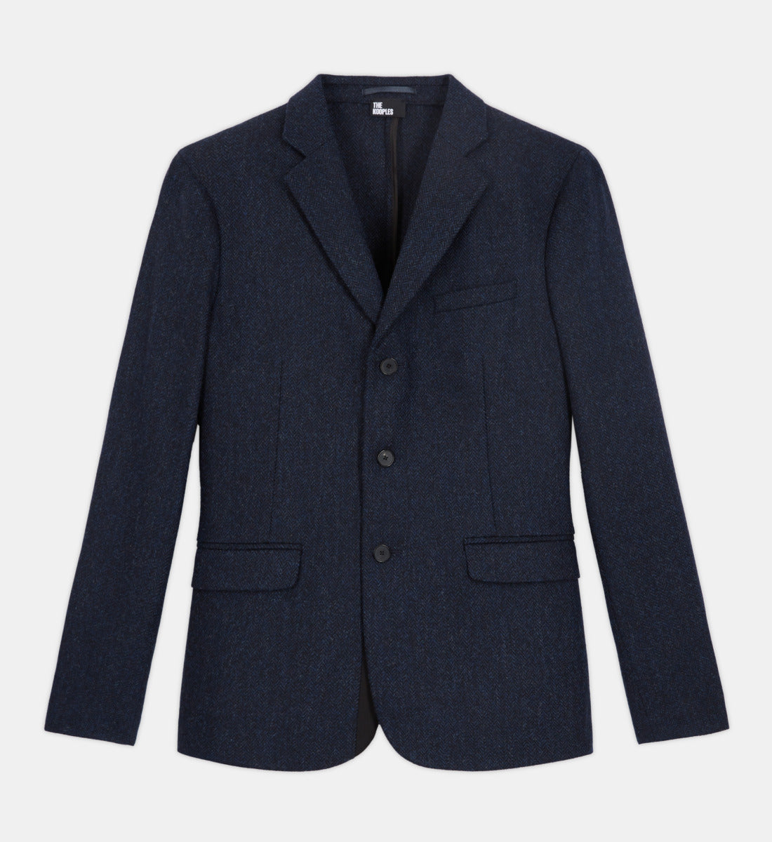 Blue Patterned Wool Jacket | Men | Navy