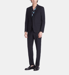 Blue Wool Prince Of Wales Suit Blazer | Men | Dark Navy