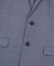 Grey Checkered Wool Suit Blazer | Men | Light Blue