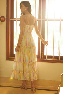 Hemant & Nandita | Ann Spaghetti Strap Long Dress | Multicolor