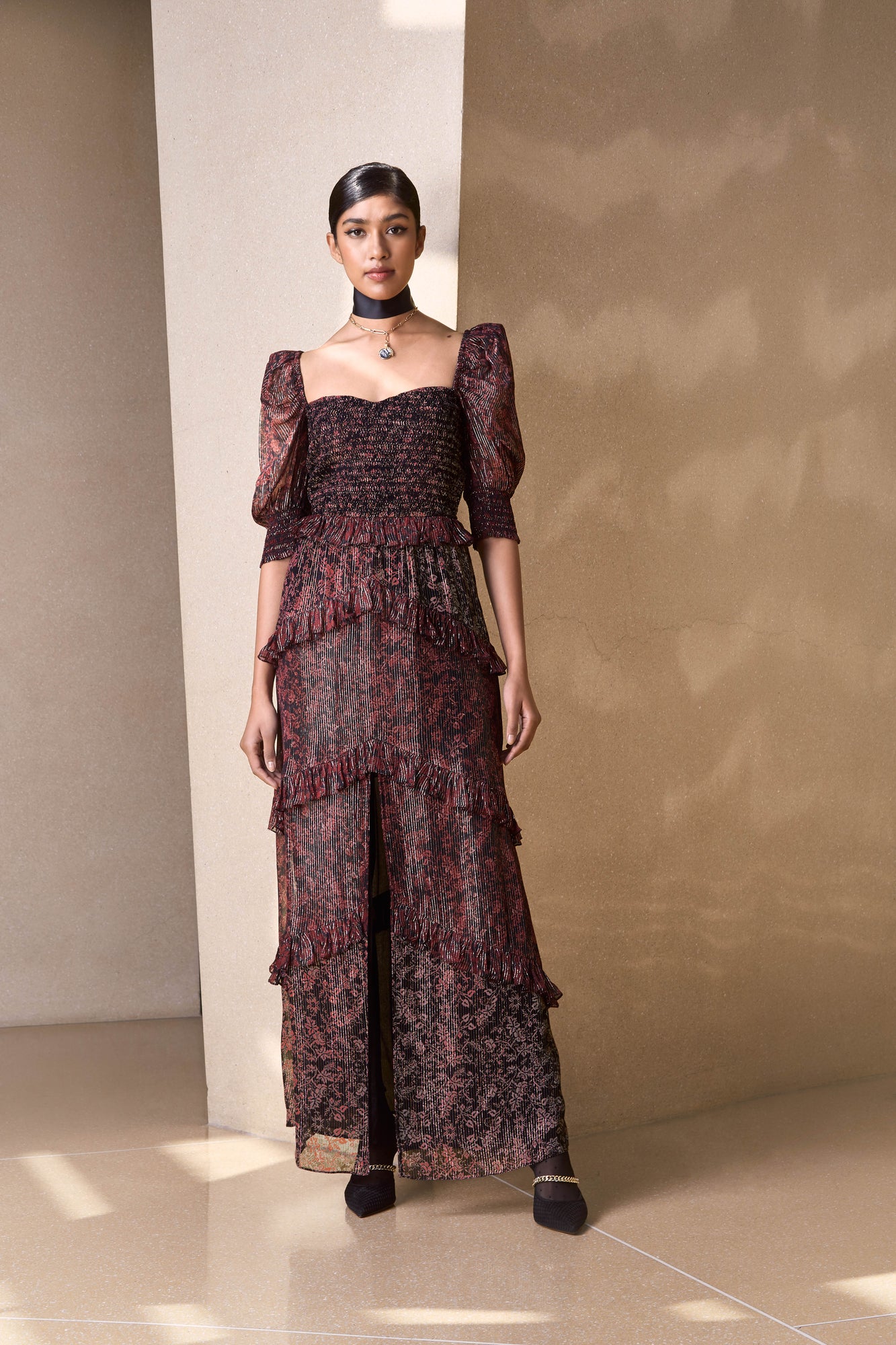 Rococo Sand | Roya Long Dress | Red