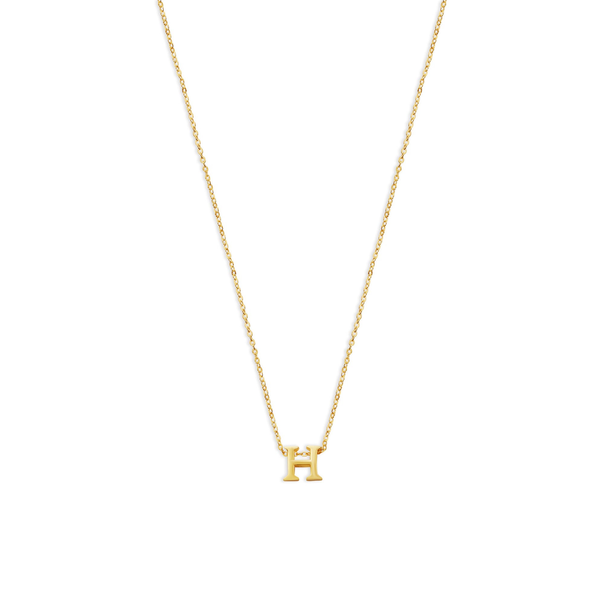 block letter h initial necklace