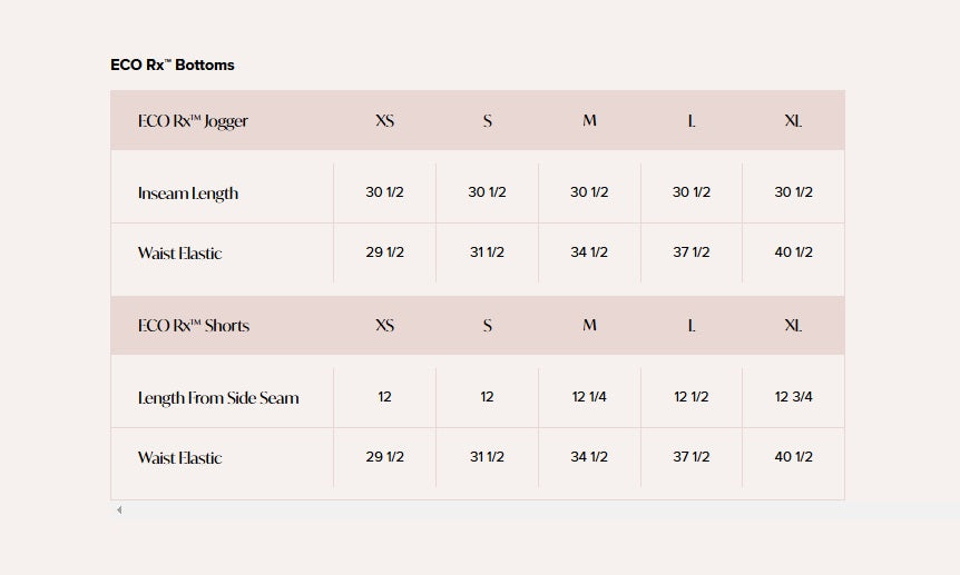 Product size guide