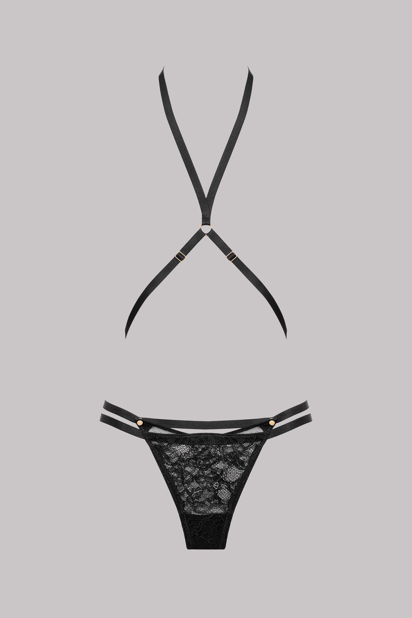 Thong with harness - Jeux Magnétiques | Black