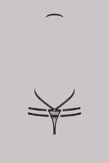 Thong with harness - Jeux Magnétiques | Black