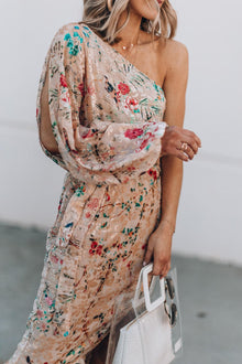 Hemant & Nandita | Veena Floral Midi Dress | Nude