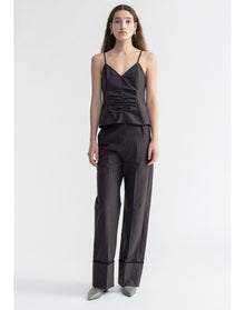 Henny | Poplin Ruched Cami Top | Storm