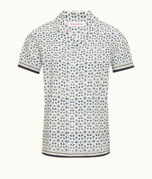 Hibbert Fiore Print Classic Fit Capri Collar Shirt | Cashew