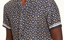 Hibbert Fiore Print Classic Fit Capri Collar Shirt | Night Iris