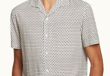 Hibbert Floret Capri Collar Shirt | White/Night Iris