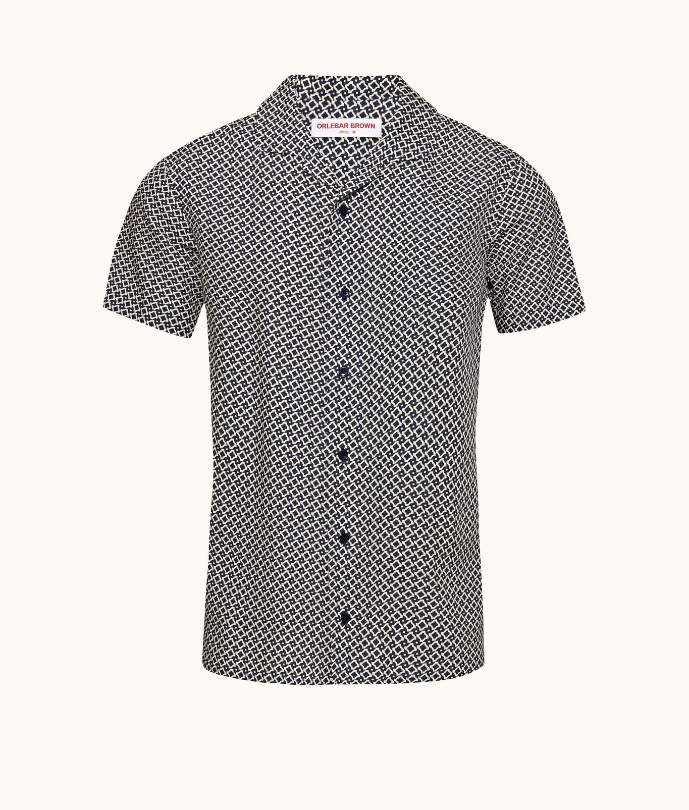Hibbert Geo Print Classic Fit Capri Collar Shirt | Night Iris/White Sand
