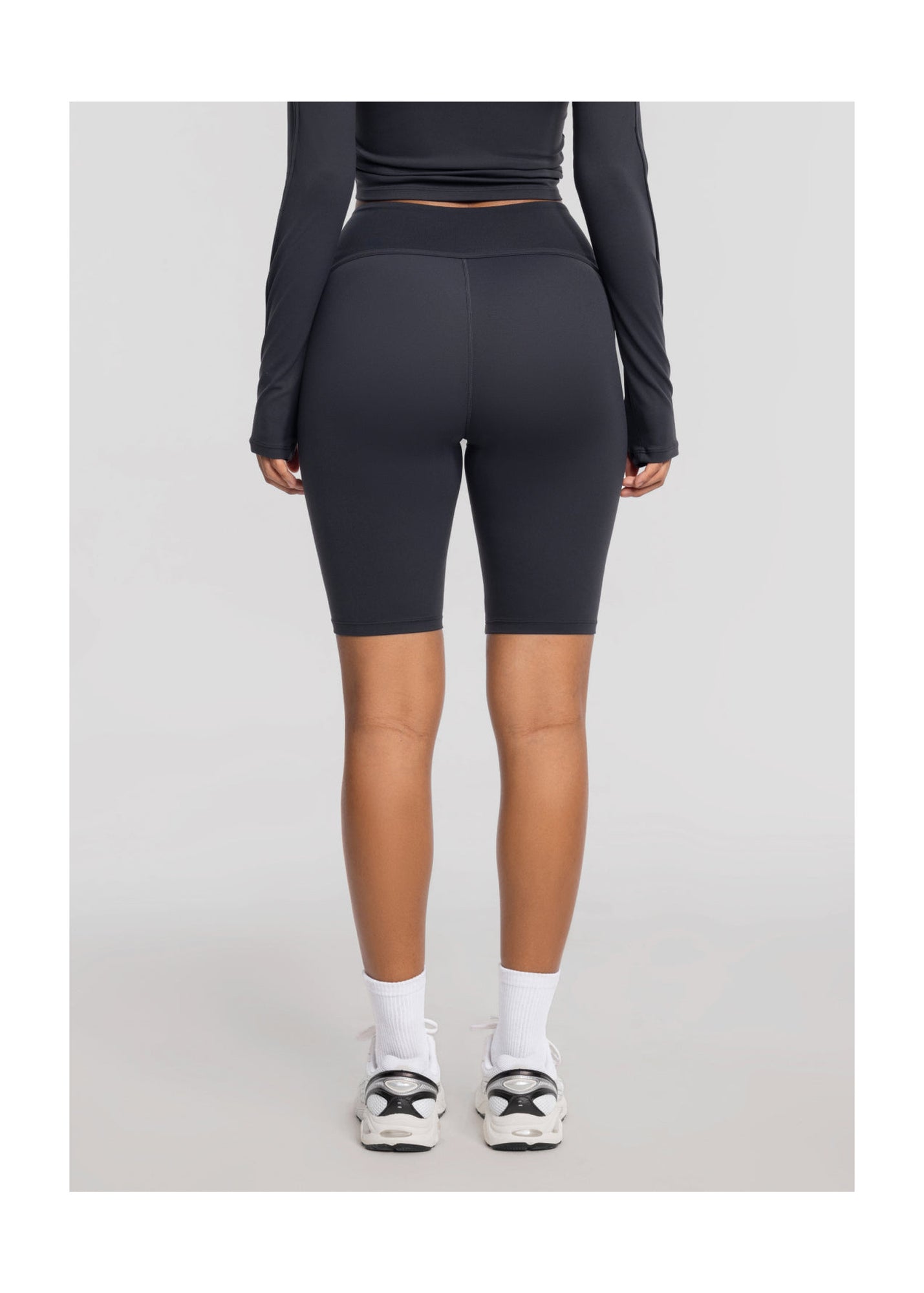 High-Waisted Performance Biker Shorts | Charcoal