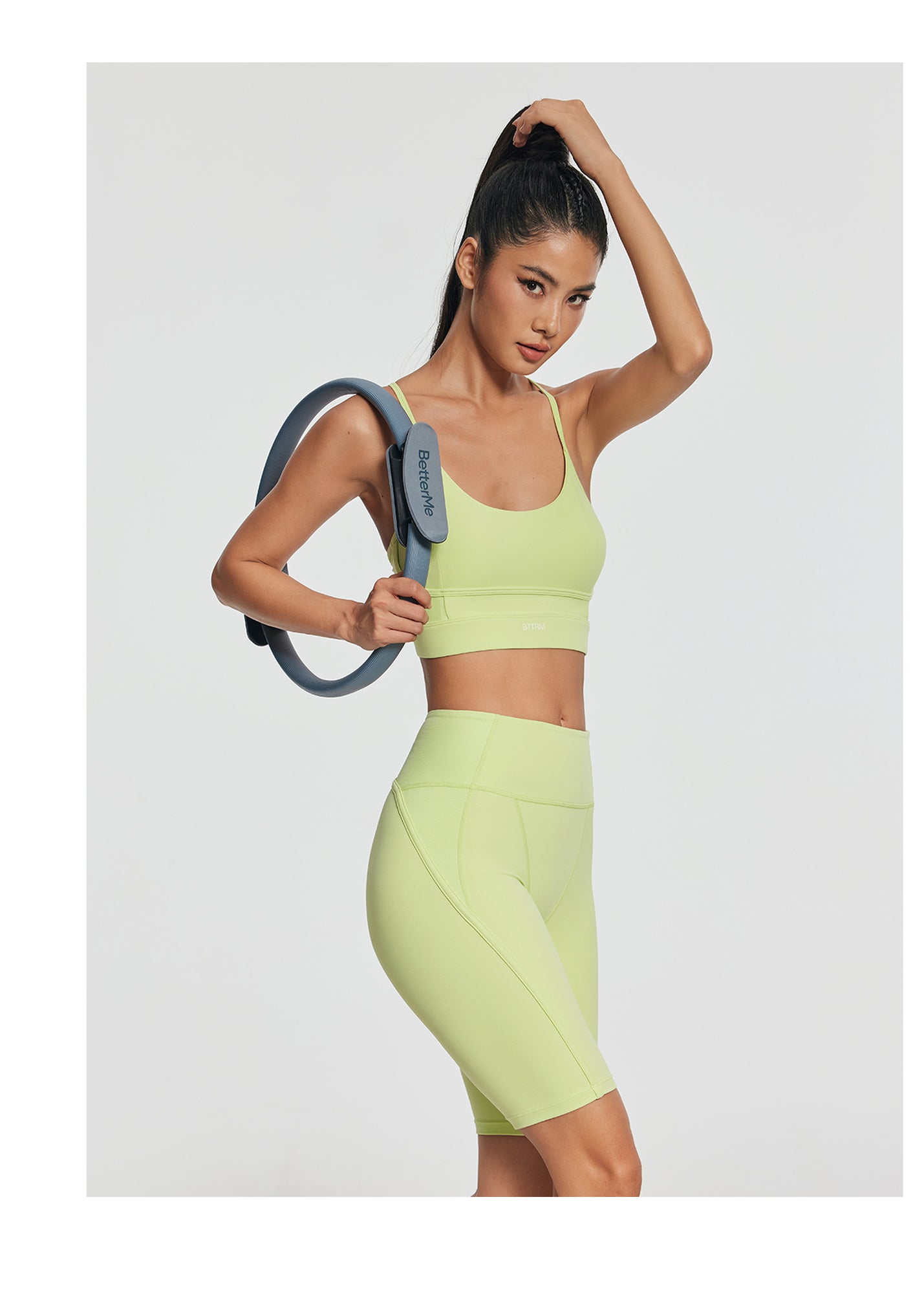 High-Waisted Performance Biker Shorts | Cool Matcha