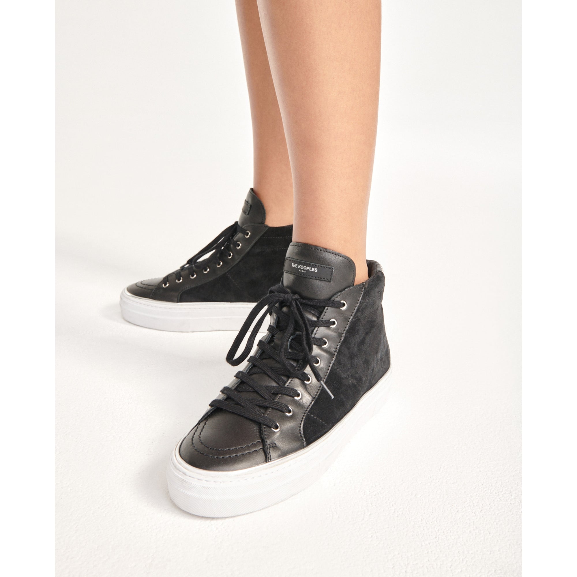 High-Top Sneakers With Suede | Women | Black