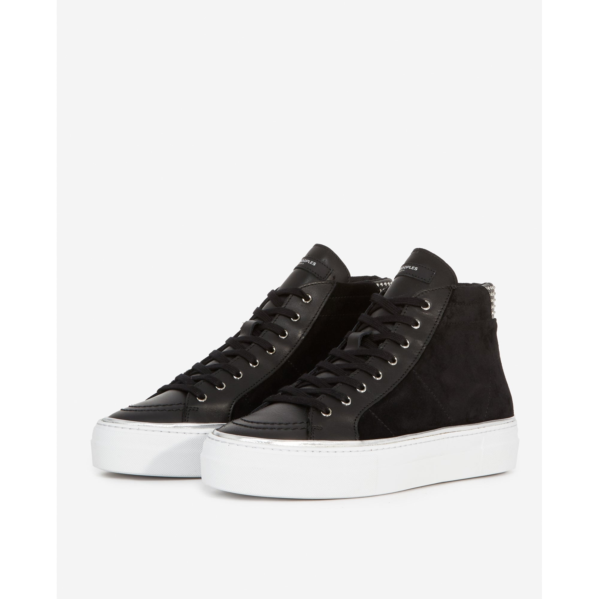 High-Top Sneakers With Suede | Women | Black