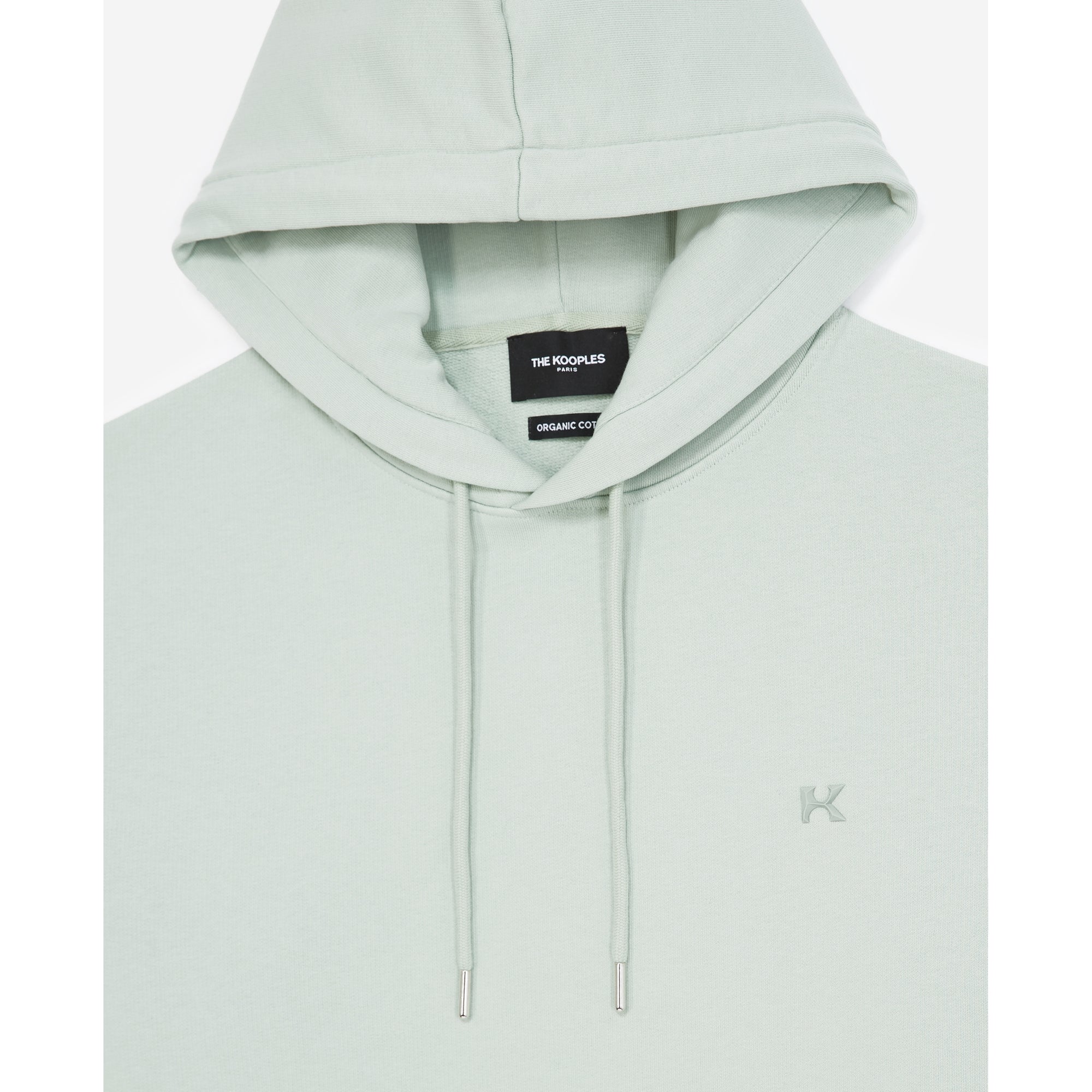 Hooded Mint Sweatshirt With Rubber Logo | Men | Frosty Green