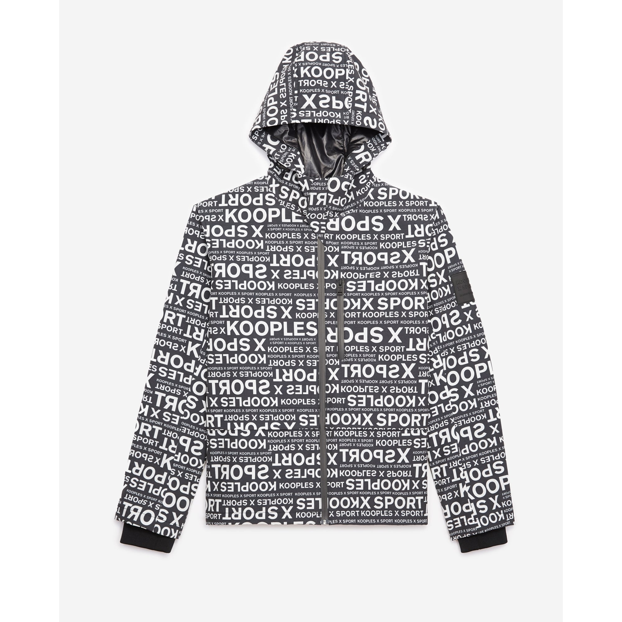 Hooded Parka With Logo Print | Men | White x Black