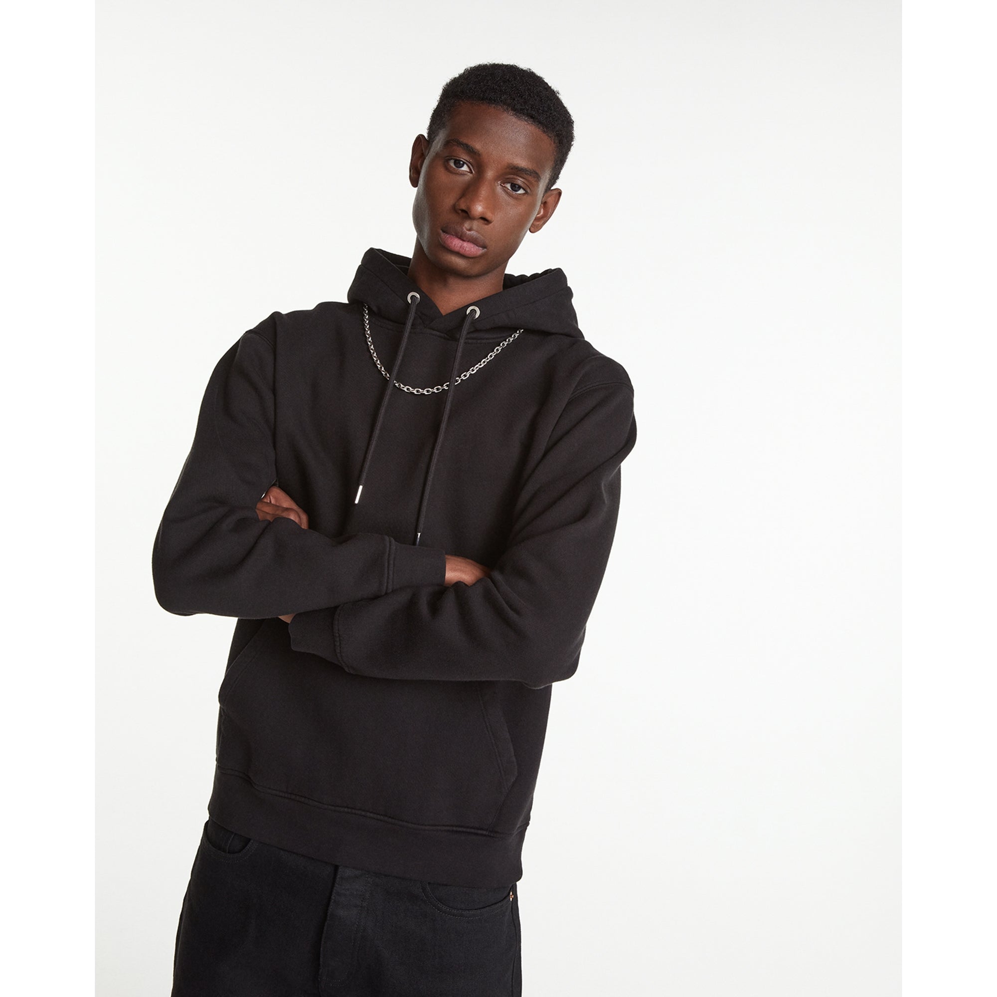 Hoodie With Chain Detail | Men | Black