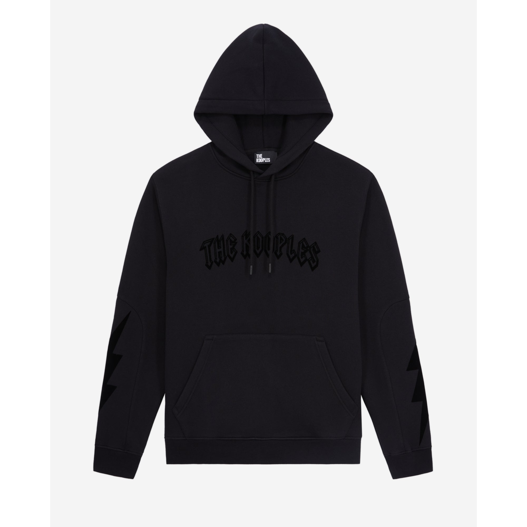 Hoodie With Flocking | Men | Black