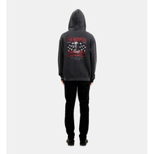 Hoodie With Racing Skull Serigraphy | Men | Black Washed