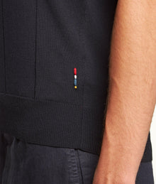 Horton Cotton Silk Tailored Fit Silk-Cotton Polo Shirt | Night Iris