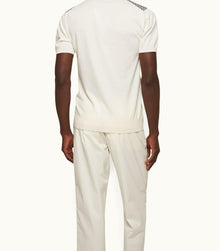 Horton Jacquard Tailored Fit Knit Polo Shirt | Night Iris/White Sand