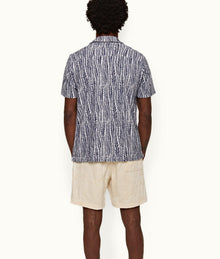 Howell Fern Relaxed Fit Capri Collar Short-Sleeve Shirt | White/Lagoon Blue