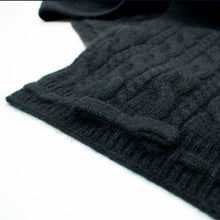 Womens | Cashmere Scarf with Cables | Black