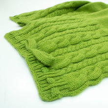 Womens | Cashmere Scarf with Cables | Olive