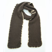 Womens | Cashmere Ruffled Scarf | Brown/Camel