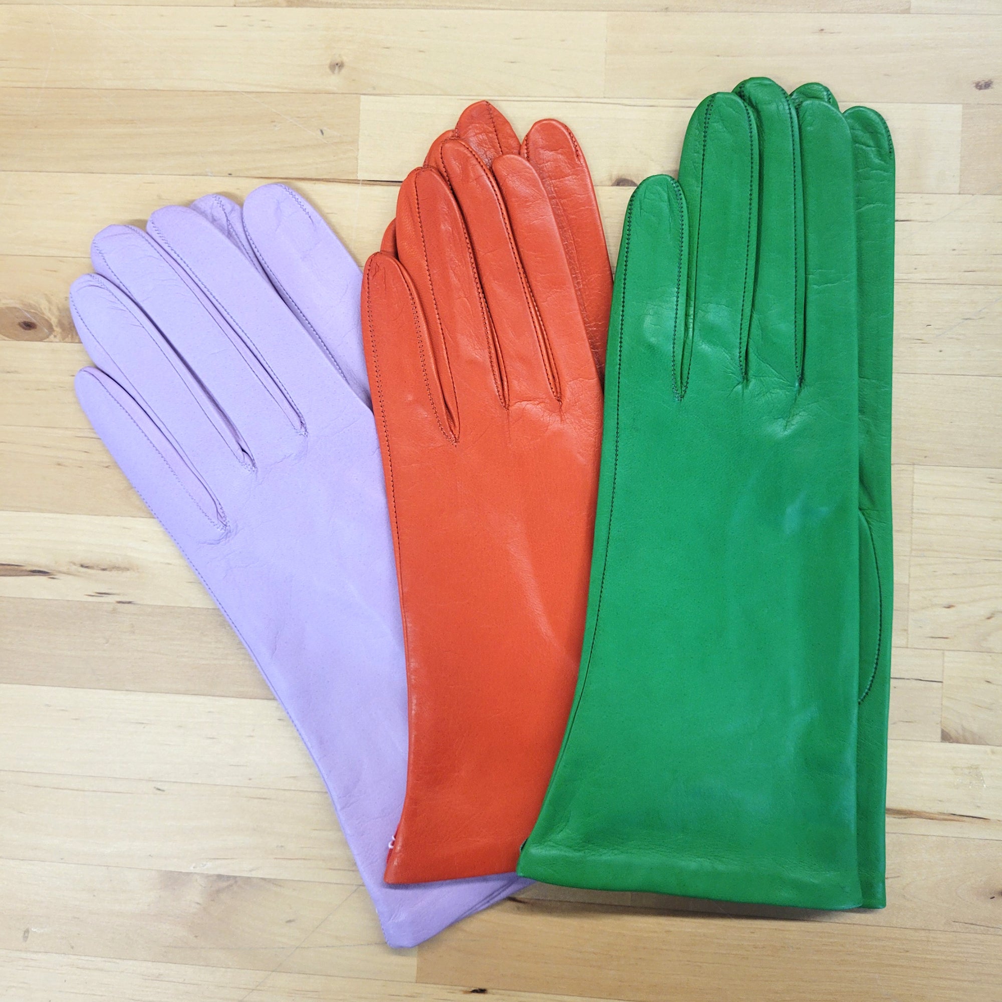 Womens | Silk Lined Leather Gloves | Spice