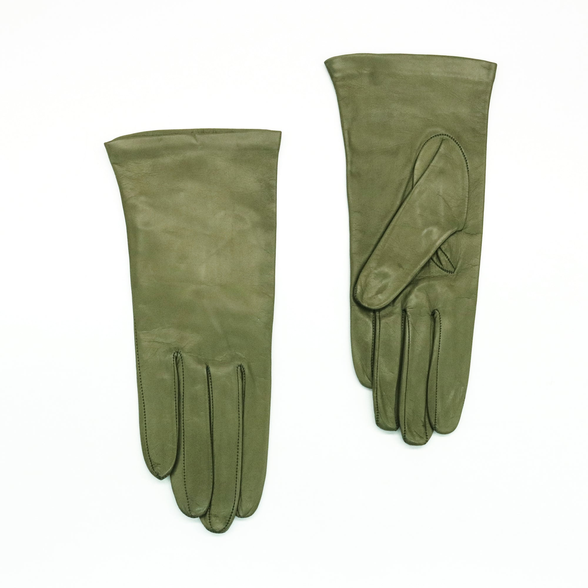 Womens | Silk Lined Leather Gloves | Split Pea