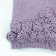 Womens | Cashmere Scarf with Flowers | Lilac