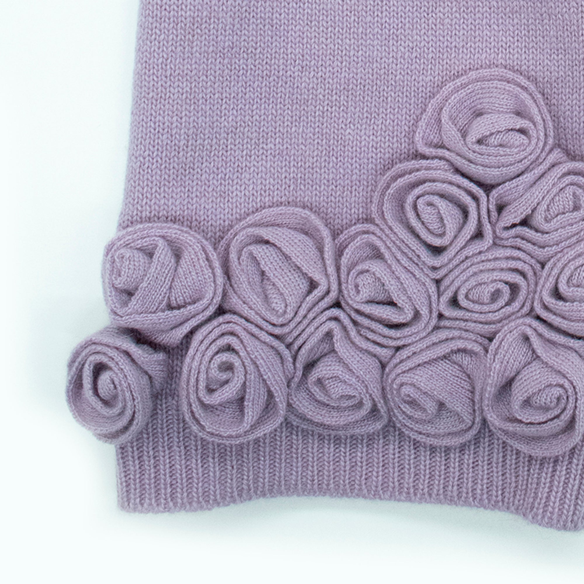 Womens | Cashmere Scarf with Flowers | Lilac