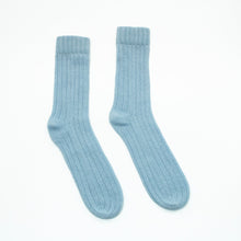 Cashmere Ribbed Socks | Baby Blue