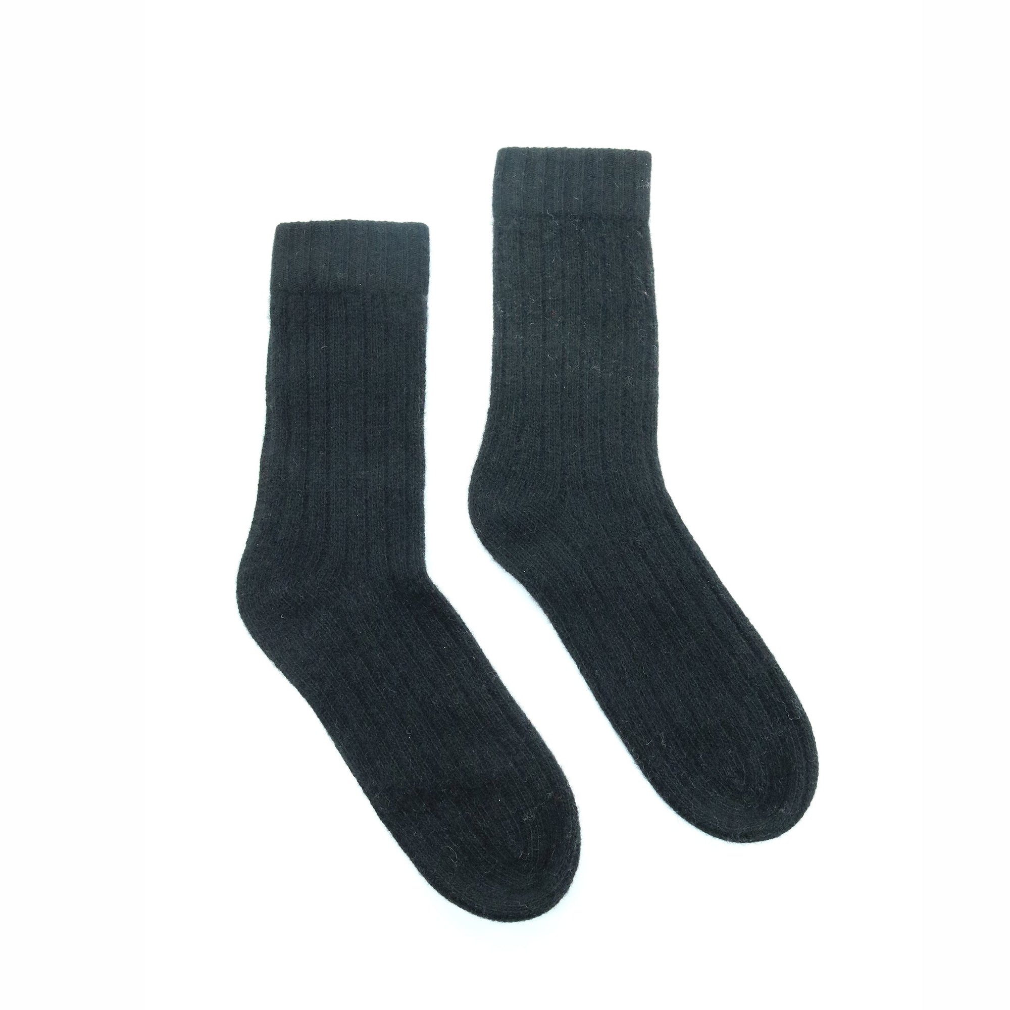 Cashmere Ribbed Socks | Black