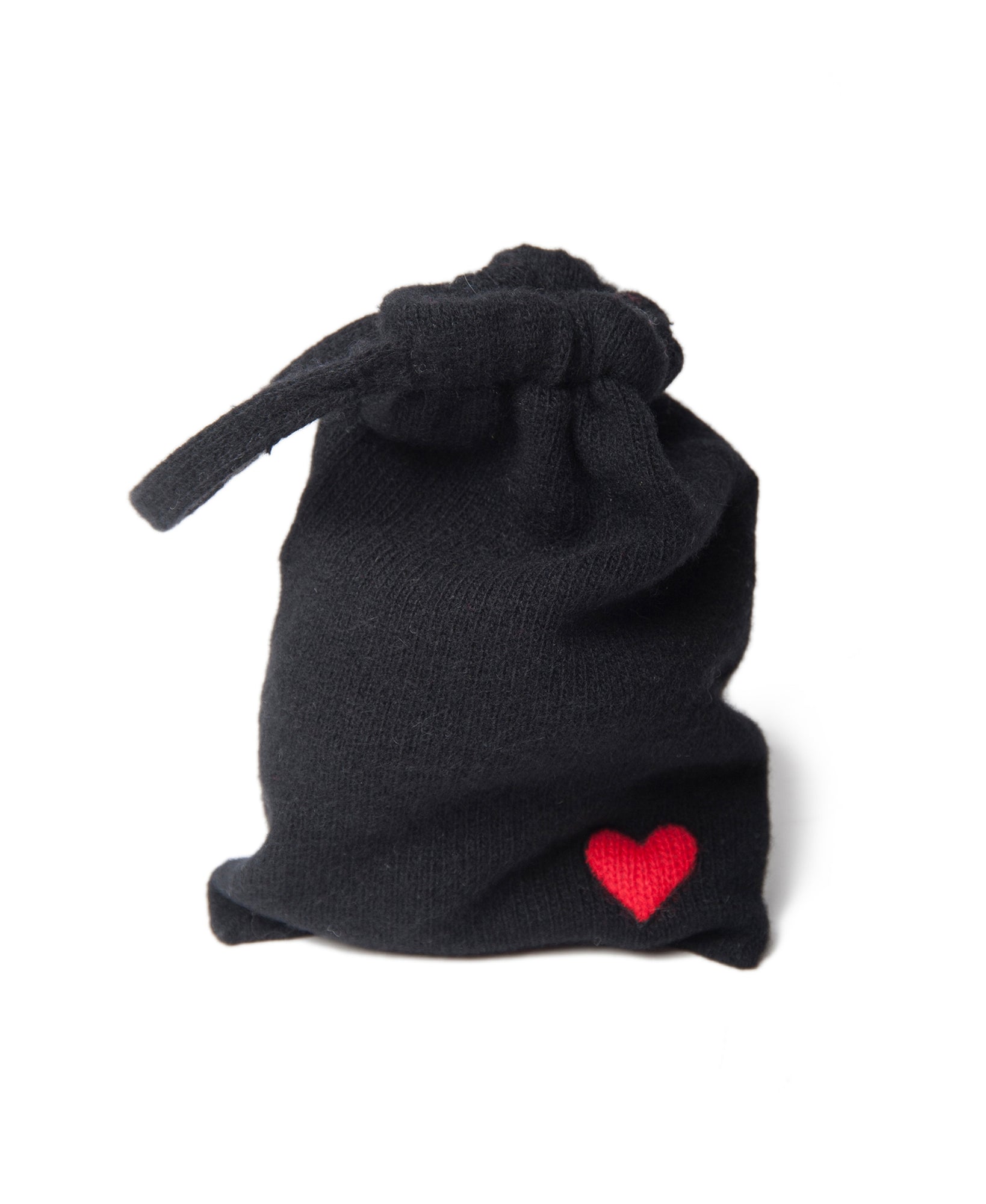 Unisex | Cashmere Pouch - Red Heart | Black